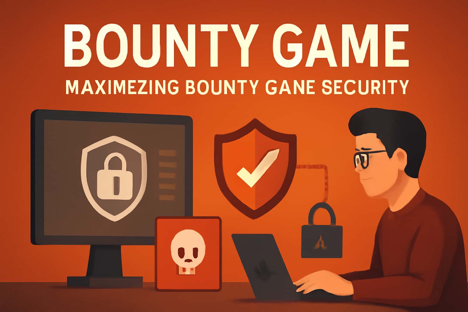 A high-tech visual illustrating security measures for Bounty Game.