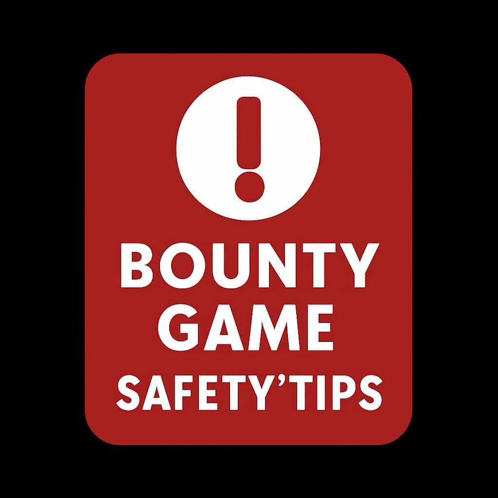 A badge illustrating Bounty Game Safety Tips as a resource.