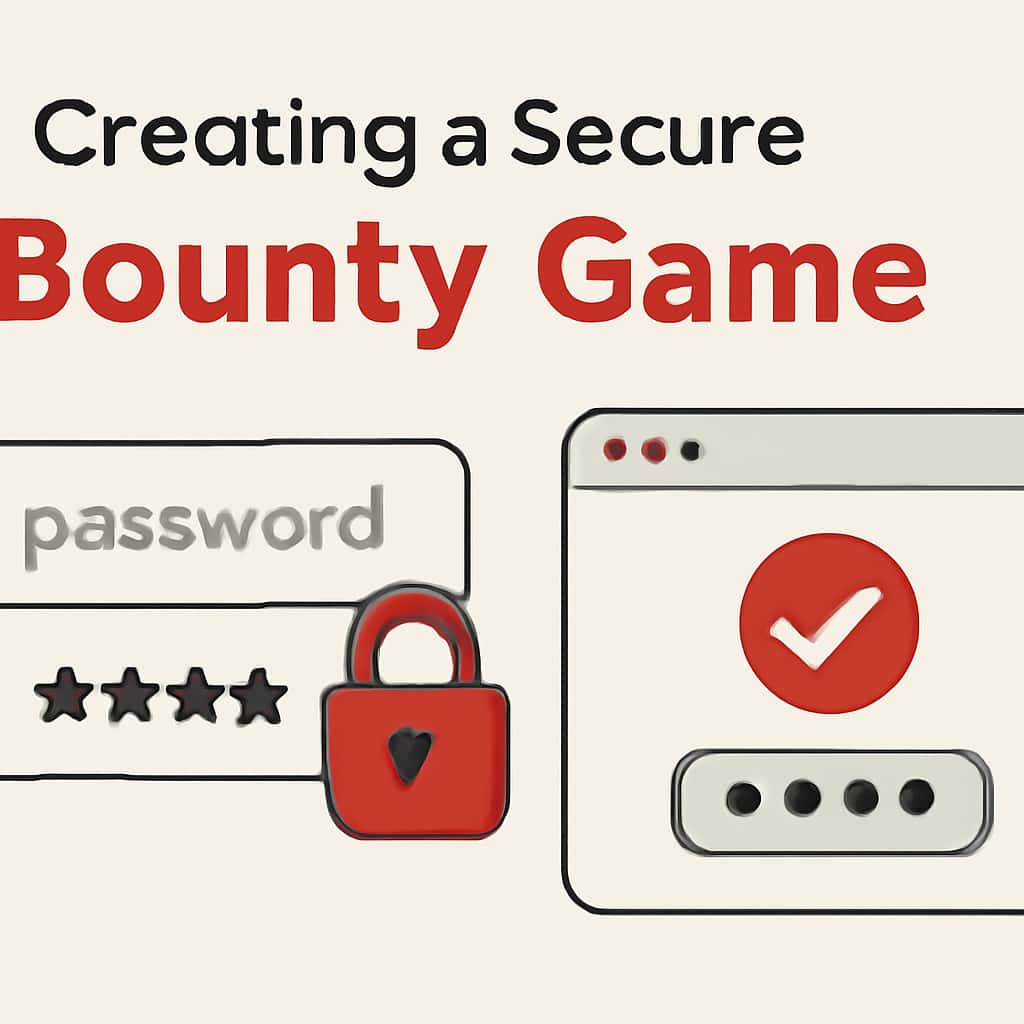 An educational diagram showing secure password practices for Bounty Game.