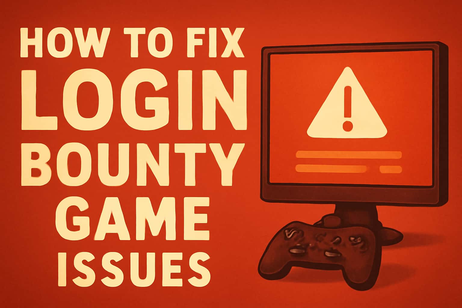 An informational scene illustrating solutions for login issues on Bounty Game.