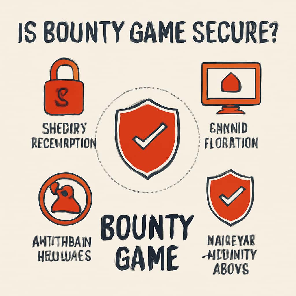 An educational diagram illustrating Bounty Game security protocols.